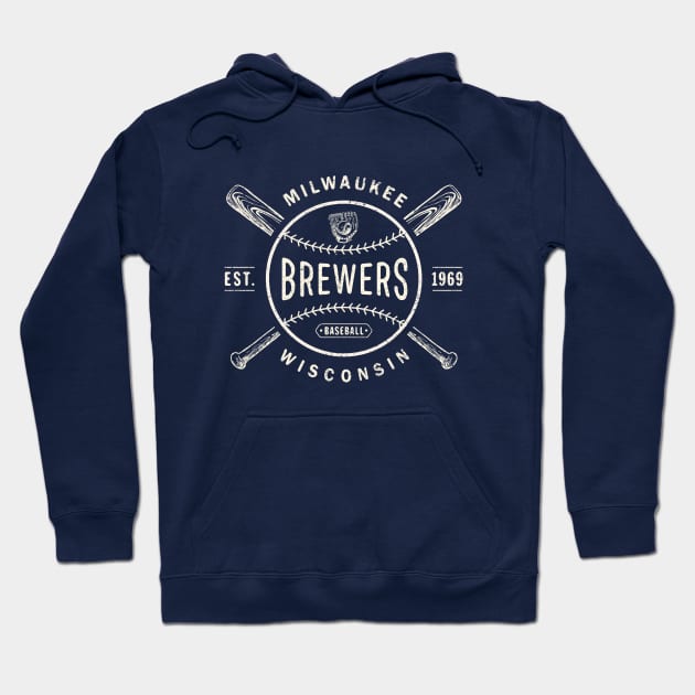 Milwaukee Brewers Bats & Ball by Buck Tee Originals Hoodie by Buck Tee